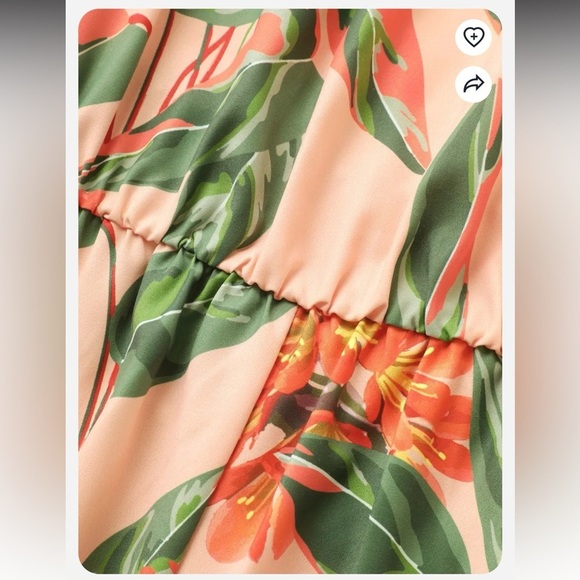 BloomChic Plus Size Citrus Fruit Print Belted Ruffle Trim Jumpsuit - Picture 4 of 6